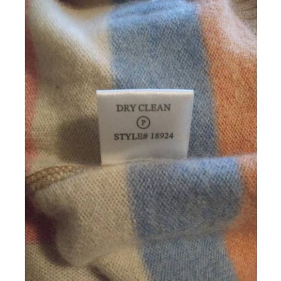 One Girl Who Multi Striped 100% Cashmere Zip Front Sweater Sz Small - Picture 6 of 7